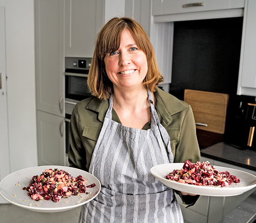 Margaret Bell showing food creations